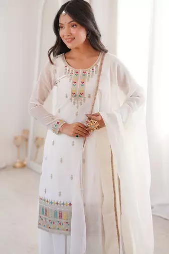 Wedding Special White Traditional Sharara Suit for Women