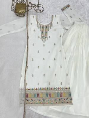Wedding Special White Traditional Sharara Suit for Women 5