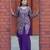 Purple color tapeta silk embroidery work party wear plazo set