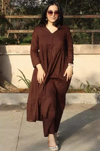 Tiered kurta with trousers