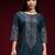 Navy blue printed a-line kurta
