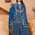 Blue color faux georgette embroidery work wedding wear plazo set