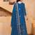 Blue color faux georgette embroidery work wedding wear plazo set