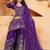 Purple color chinnon silk embroidery work wedding wear plazo set