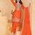 Orange color chinnon silk party wear punjabi dhoti suit