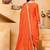 Orange color chinnon silk party wear punjabi dhoti suit