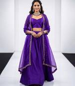 Purple Silk Lehenga Set