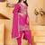 Pink color chinnon silk party wear punjabi dhoti suit