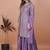 Lavender chinnon embroidery work party wear plazo suit