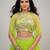 Lime Green Embroidered Georgette Lehenga Set