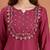 Floral embroidered flared sleeves thread work kurta