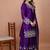 Purple chinnon embroidery work party wear plazo suit