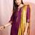 Magenta & yellow ethnic motifs printed straight kurta & palazzos with dupatta