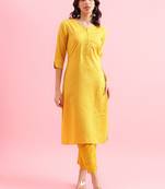 Striped straight kurta with trousers