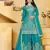 Teal color natural creap silk wedding wear trending plazo set