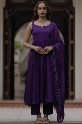 Angrakha kurta with trousers & with dupatta