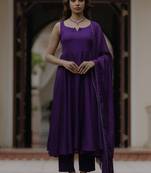 Angrakha kurta with trousers & with dupatta