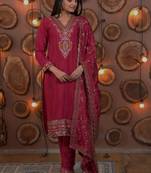 Rani color chinnon silk functional wear tright kurti