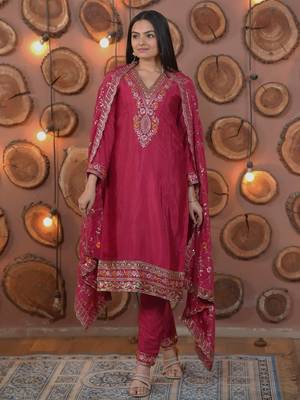 Rani color chinnon silk functional wear tright kurti 3