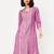 Ethnic motifs woven design pleated v-neck straight kurta