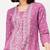 Ethnic motifs woven design pleated v-neck straight kurta
