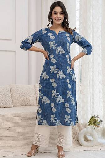 Floral dyed sequinned kurta