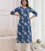 Floral dyed sequinned kurta