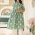 Sage green pure cotton floral printed a-line maternity kurta