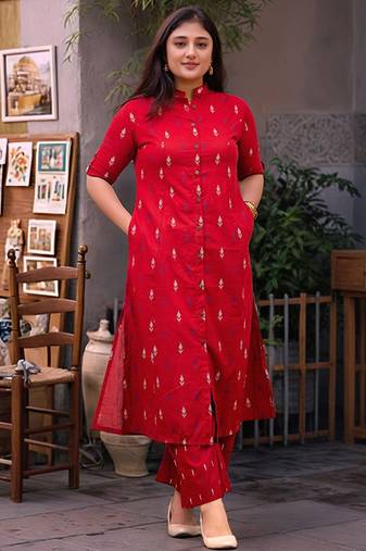 Printed regular kurta with trousers