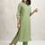 Floral embroidered regular thread work pure cotton republic day kurta with trousers