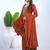 Dark orange color natural creap silk wedding wear trending salwar suit