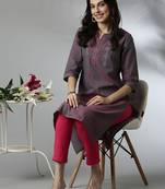 Floral embroidered thread work kurta