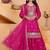 Pink color chinnon silk wedding wear trending plazo set