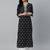 Black ethnic motifs printed cotton kurta