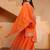 Orange color chinnon silk wedding wear trending plazo set