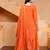 Orange color chinnon silk wedding wear trending plazo set