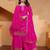 Pink color chinnon silk wedding wear trending plazo set
