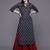Navy blue ethnic motifs jaipuri printed cotton straight kurta