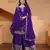 Purple color chinnon silk wedding wear trending plazo set