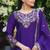 Purple color chinnon silk wedding wear trending plazo set