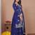 Blue color vichitra silk embroidery work wedding wear plazo set