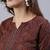 Maroon & navy blue ethnic motifs printed straight kurta
