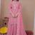 Baby pink color faux georgette wedding wear trending plazo set