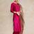 Pink zari work textured kurta with trouser and printed dupatta