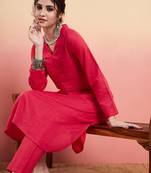 Pure cotton v-neck pathani kurta with trousers