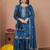 Blue color vichitra silk wedding wear trending salwar suit