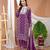 Wine faux georgette embroidery work wedding wear salwar suit
