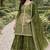Green color chinnon silk wedding wear trending plazo set