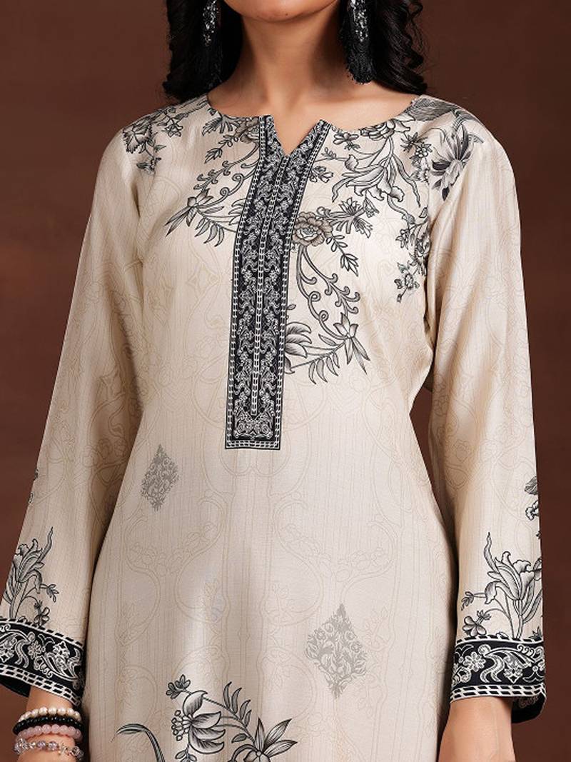 Floral printed kurta with trousers & dupatta