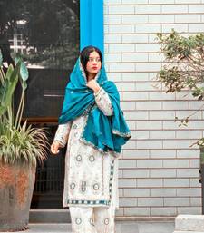 White color chinnon silk party wear trending plazo set